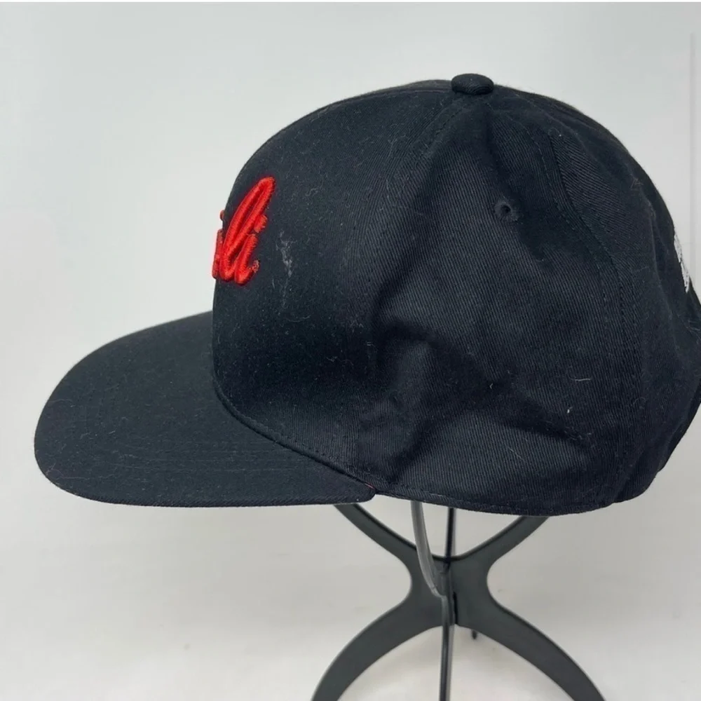 Stoli Stolichnaya Vodka Baseball Cap Snap Back Black Hat Embroidered Red Logo FS